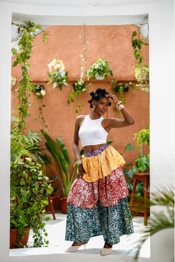 Atuche layered colorful Bloom Pant
