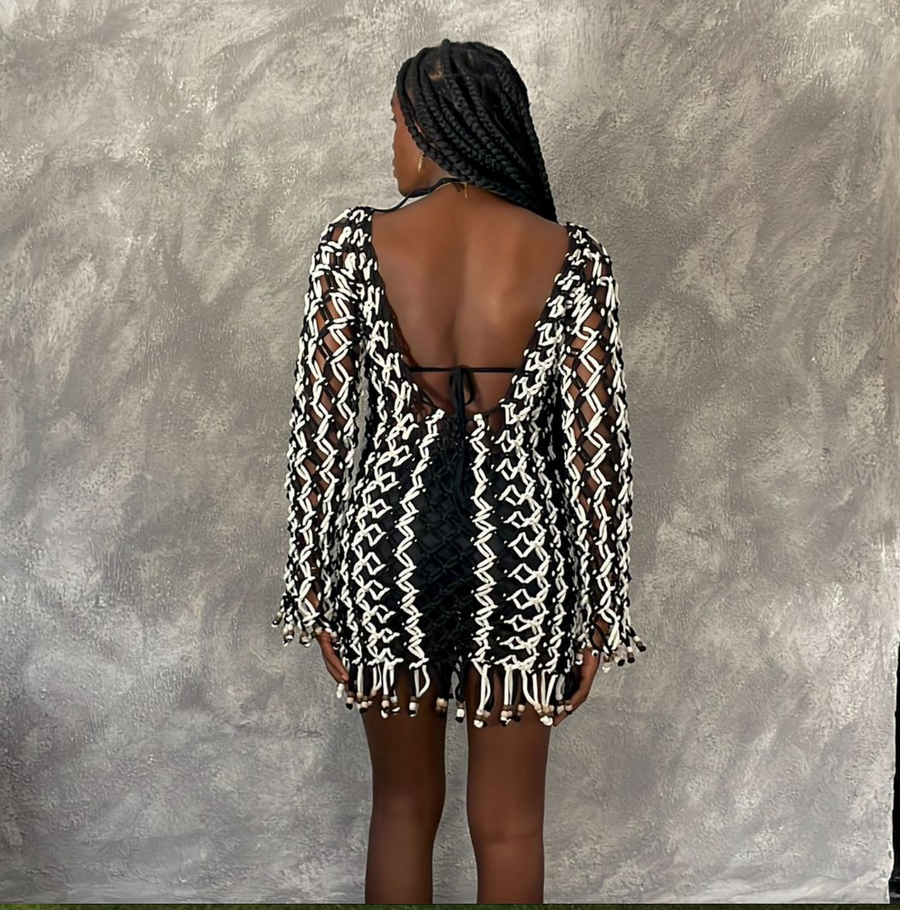 Qreenade Macrame long sleeve - The Zem Dress
