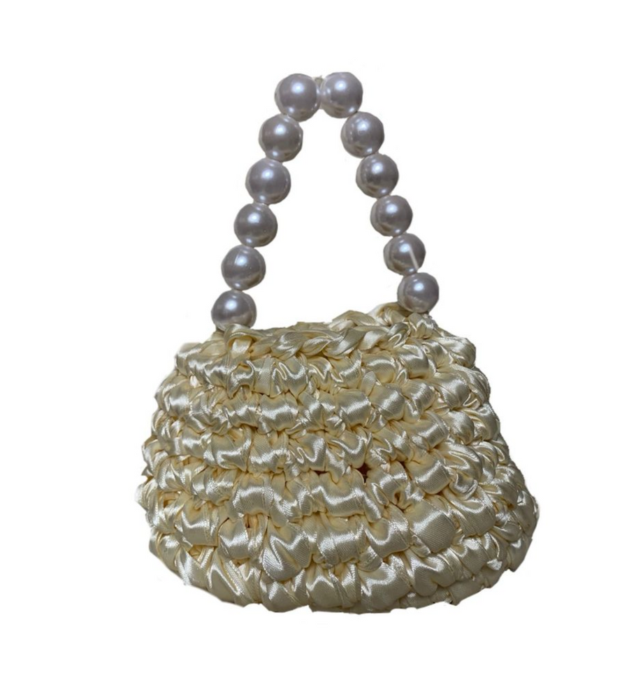 Qreenade Crochet Hand-Made Ribbon hand Bag