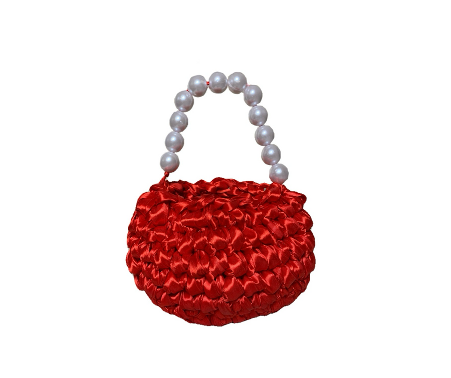 Qreenade Crochet Hand-Made Ribbon hand Bag