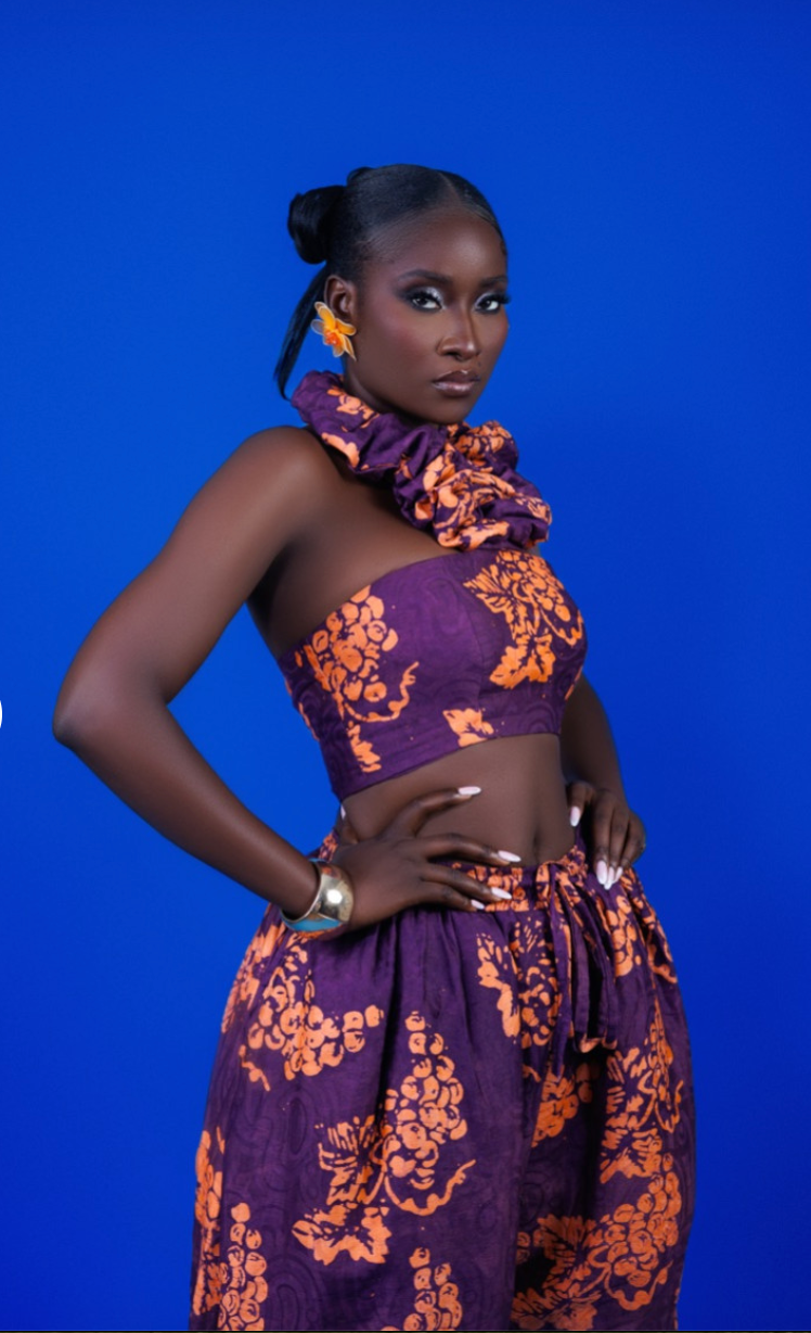 Ivory Afrikaan Halter Neck Top and Pants DUDU 2 Piece Set