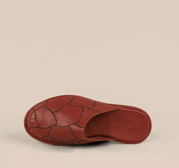 Maliko Flat Hand-Embroidered OBI Mules