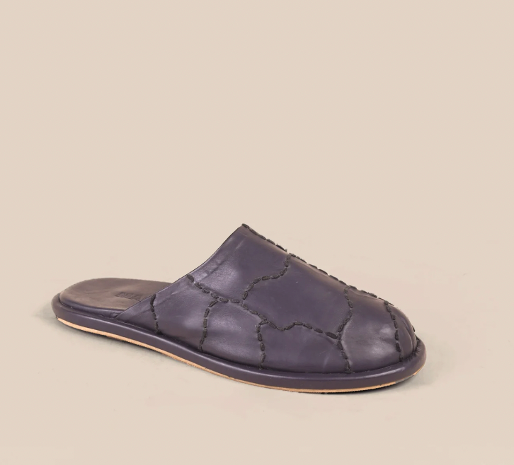 Maliko Flat Hand-Embroidered OBI Mules