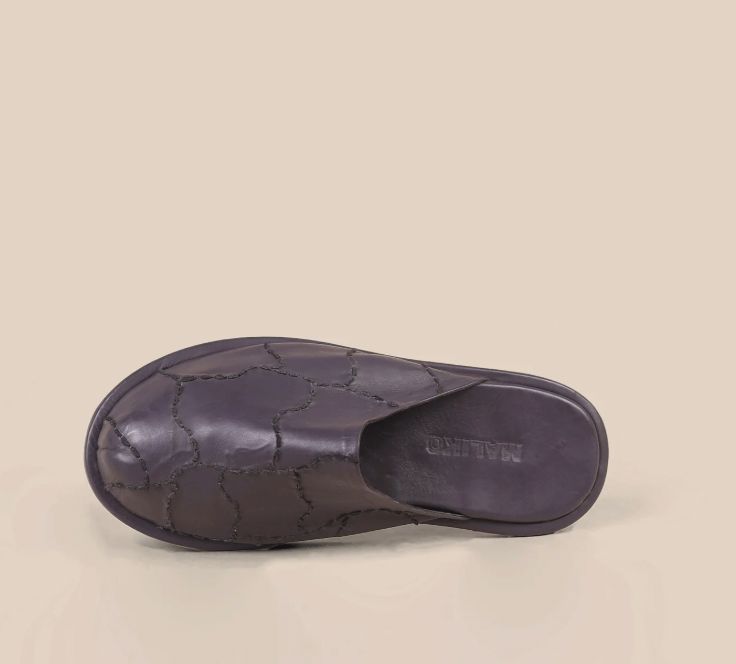 Maliko Flat Hand-Embroidered OBI Mules