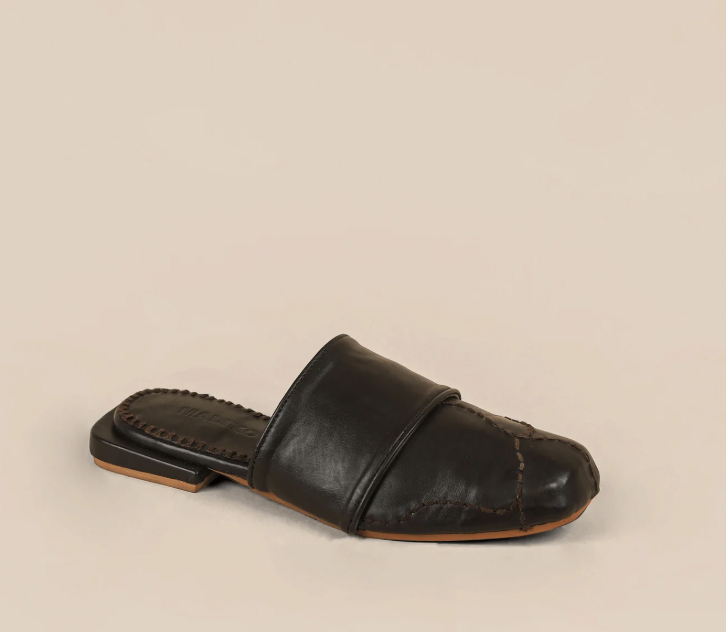 Maliko Leather Hand Embroidered Square Toe OLISA Mules