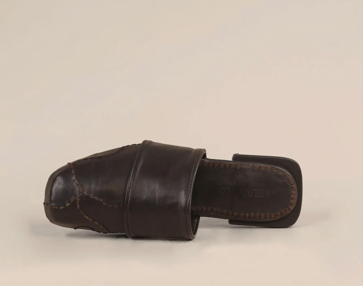 Maliko Leather Hand Embroidered Square Toe OLISA Mules