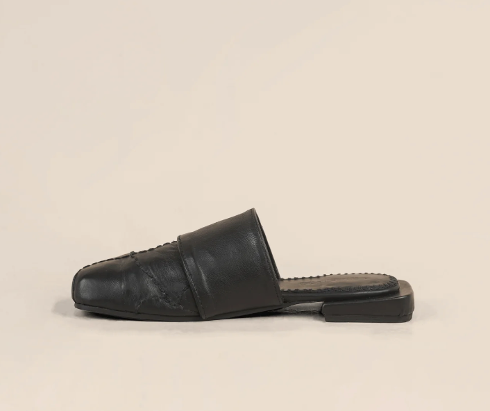 Maliko Leather Hand Embroidered Square Toe OLISA Mules