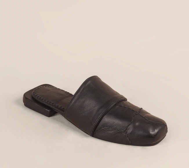 Maliko Leather Hand Embroidered Square Toe OLISA Mules