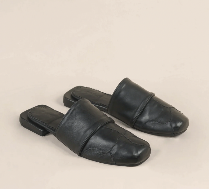 Maliko Leather Hand Embroidered Square Toe OLISA Mules