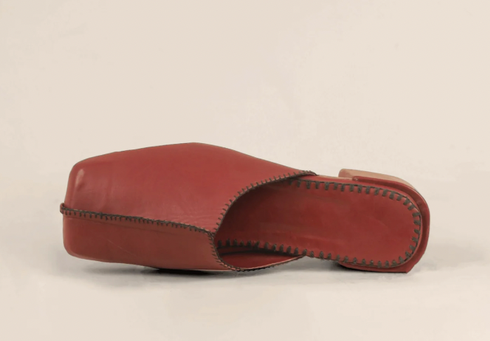 Maliko Hand Embroidered Low Heel Omalicha Leather Mules