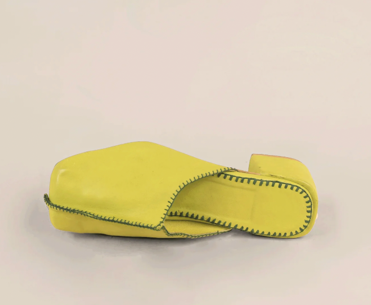 Maliko Hand Embroidered Low Heel Omalicha Leather Mules