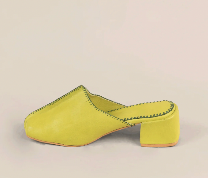 Maliko Hand Embroidered Low Heel Omalicha Leather Mules