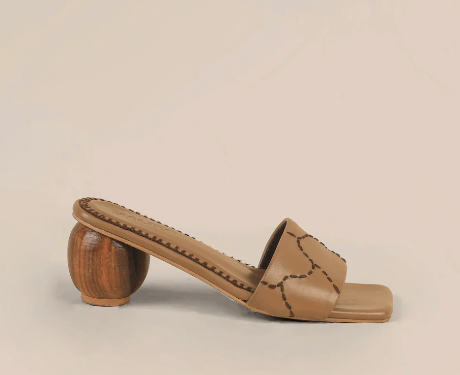 Maliko Hand Embroidered Round Heel UJU Sandals