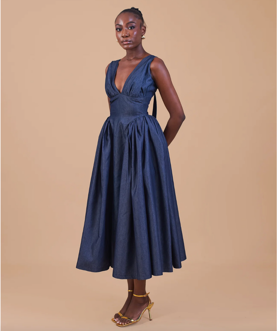 M.O.T Sleeveless Cotton Sumbo Midi Dress