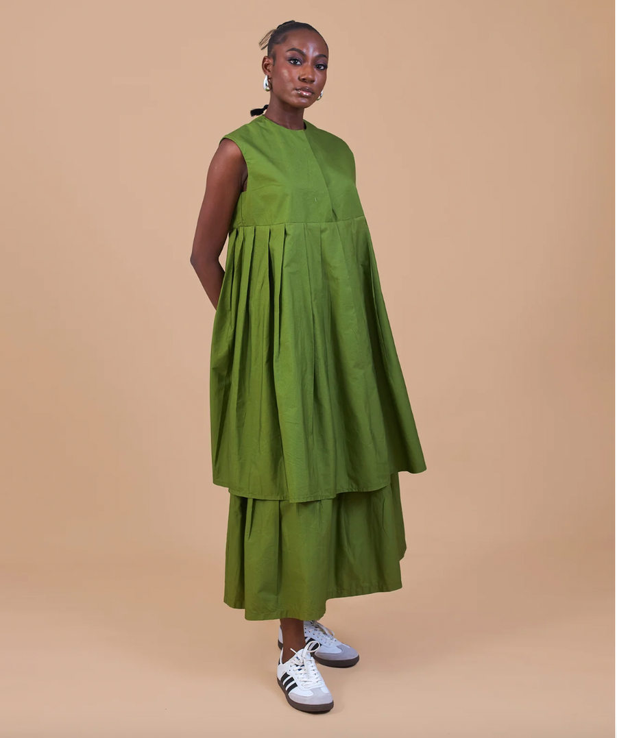 M.O.T Pleated Top and Drop Waist Skirt Didun Set