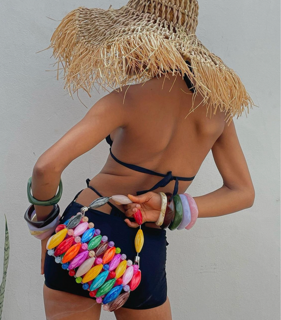 Mairachamp ELSA BUBBLEGUM Beaded Bag