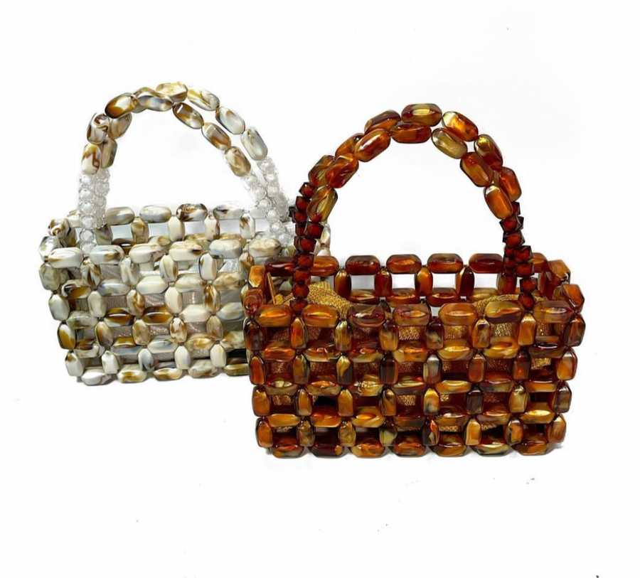 Mairachamp Beaded Rectangular ELSA CANDY Small Tote Bag