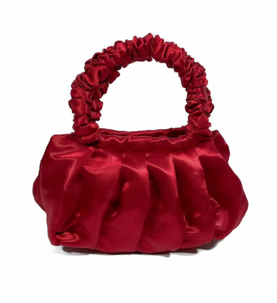 Mairachamp Ruched Satin FAY Handle Bag