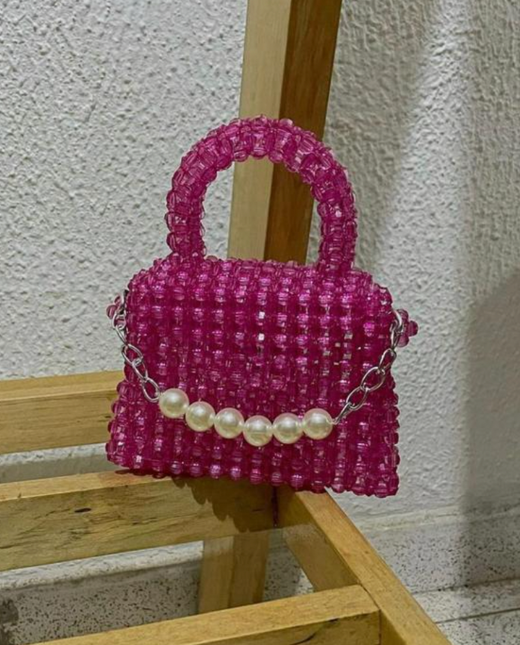 Mairachamp Mini Pearl-Chain KIKCS Beaded Bag