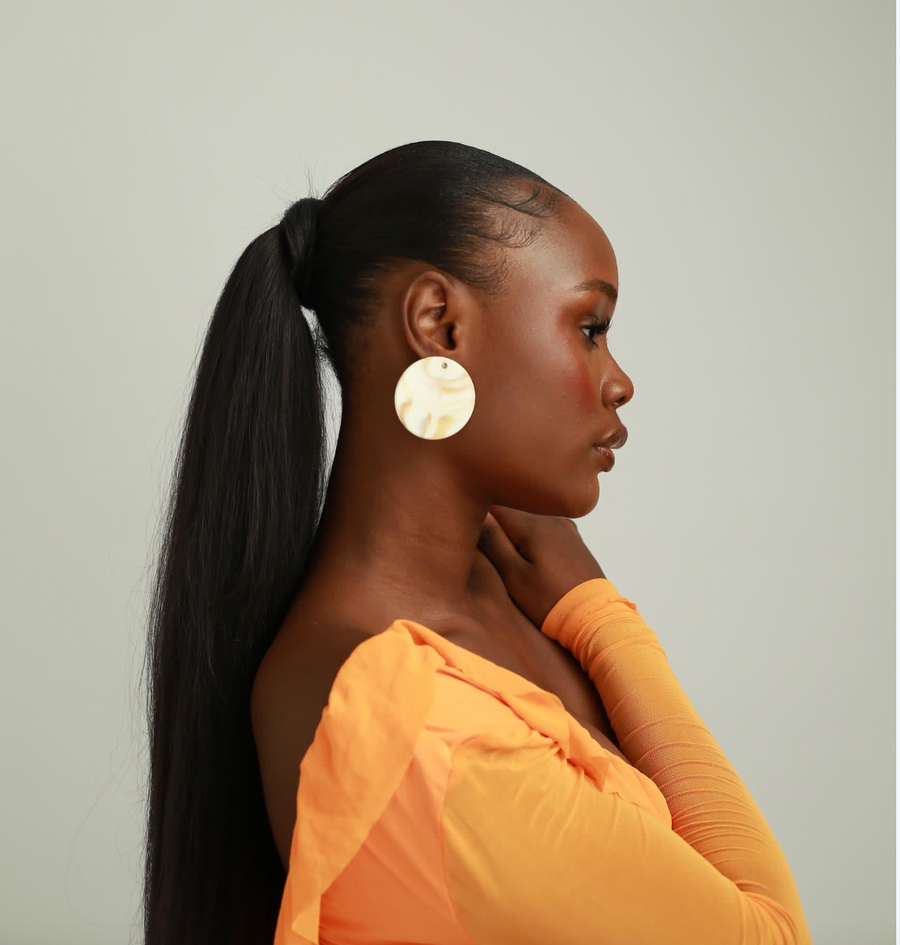 Mairachamp Ivory Disc RENO 1 Single Earrings