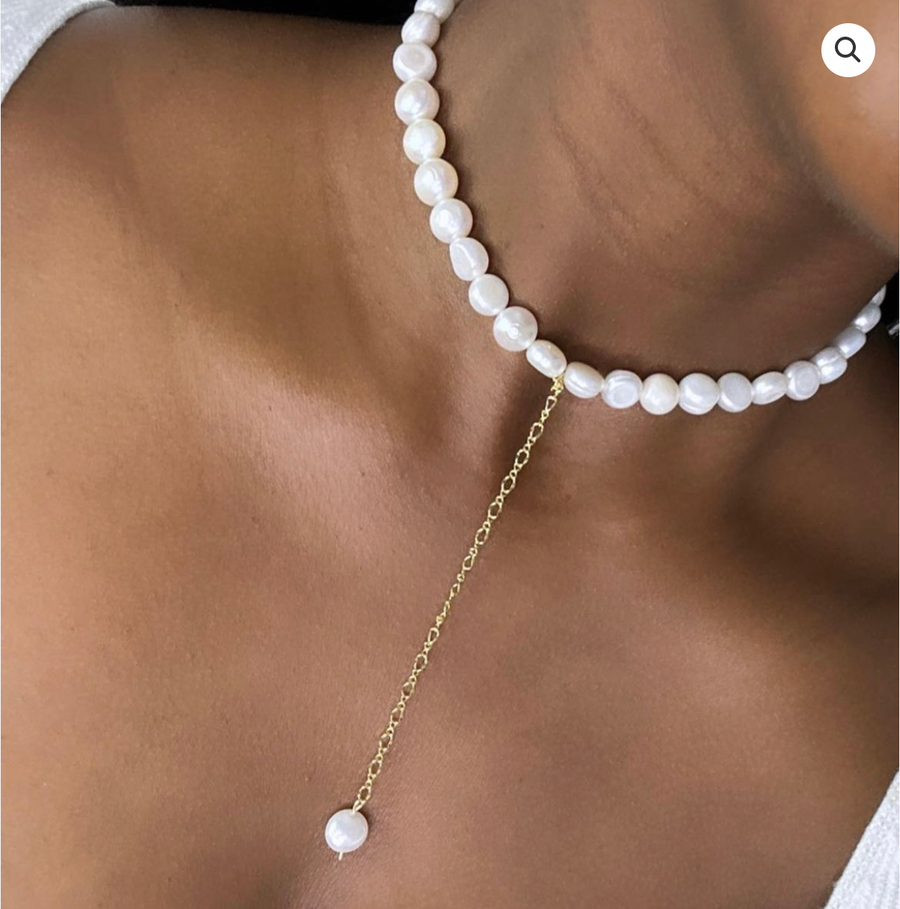 Mairachamp CAMILLE Drop Chain Pearl Necklace