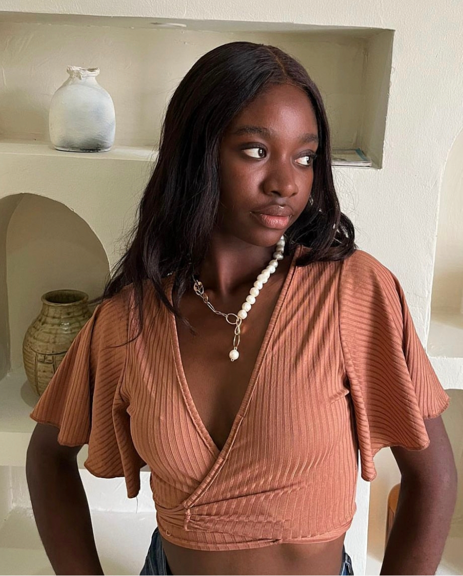 Mairachamp JORDIE Asymmetric Pearl & Disc Chain Necklace