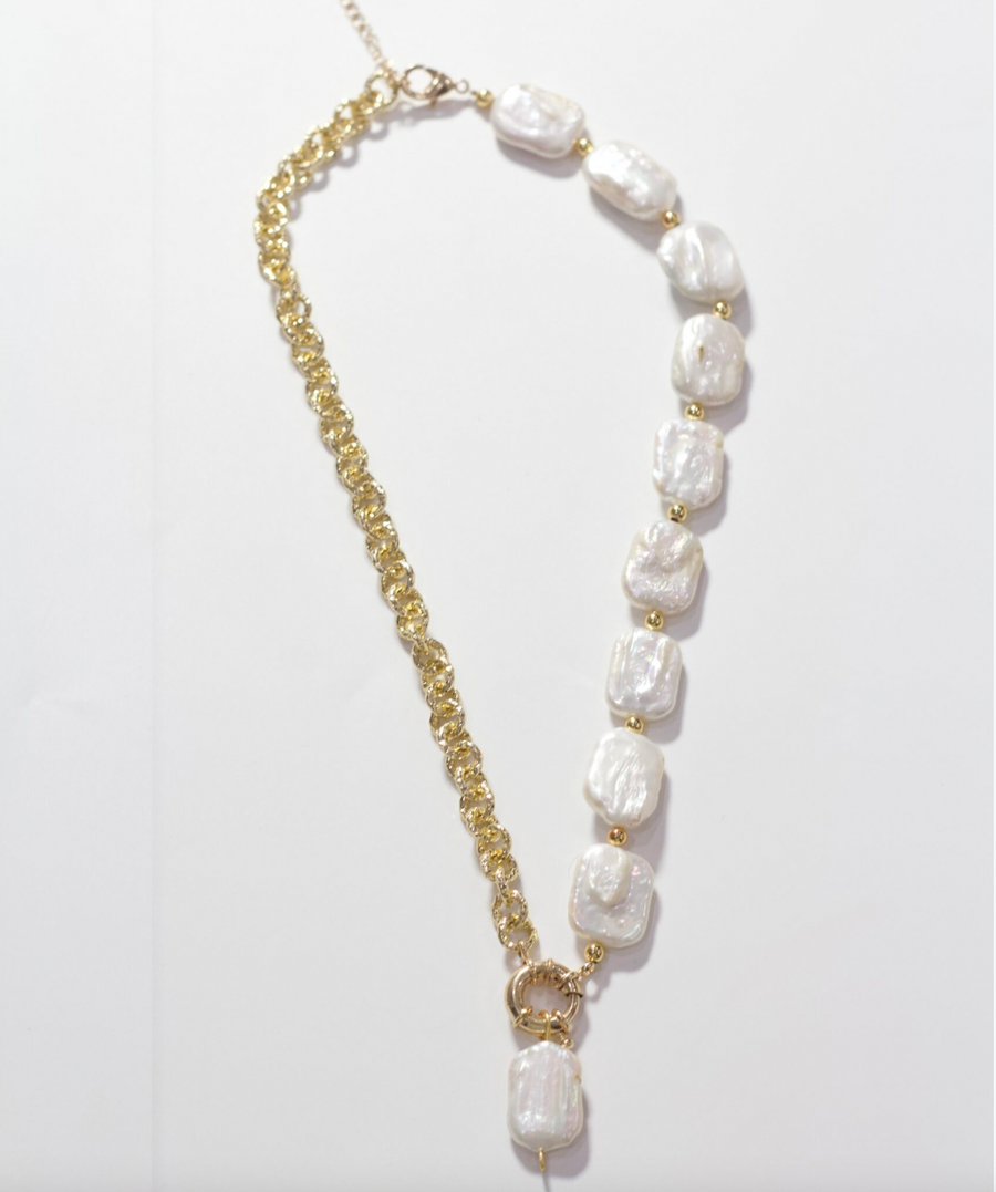 Mairachamp KARLA Pearl & Gold Chain Link Necklace