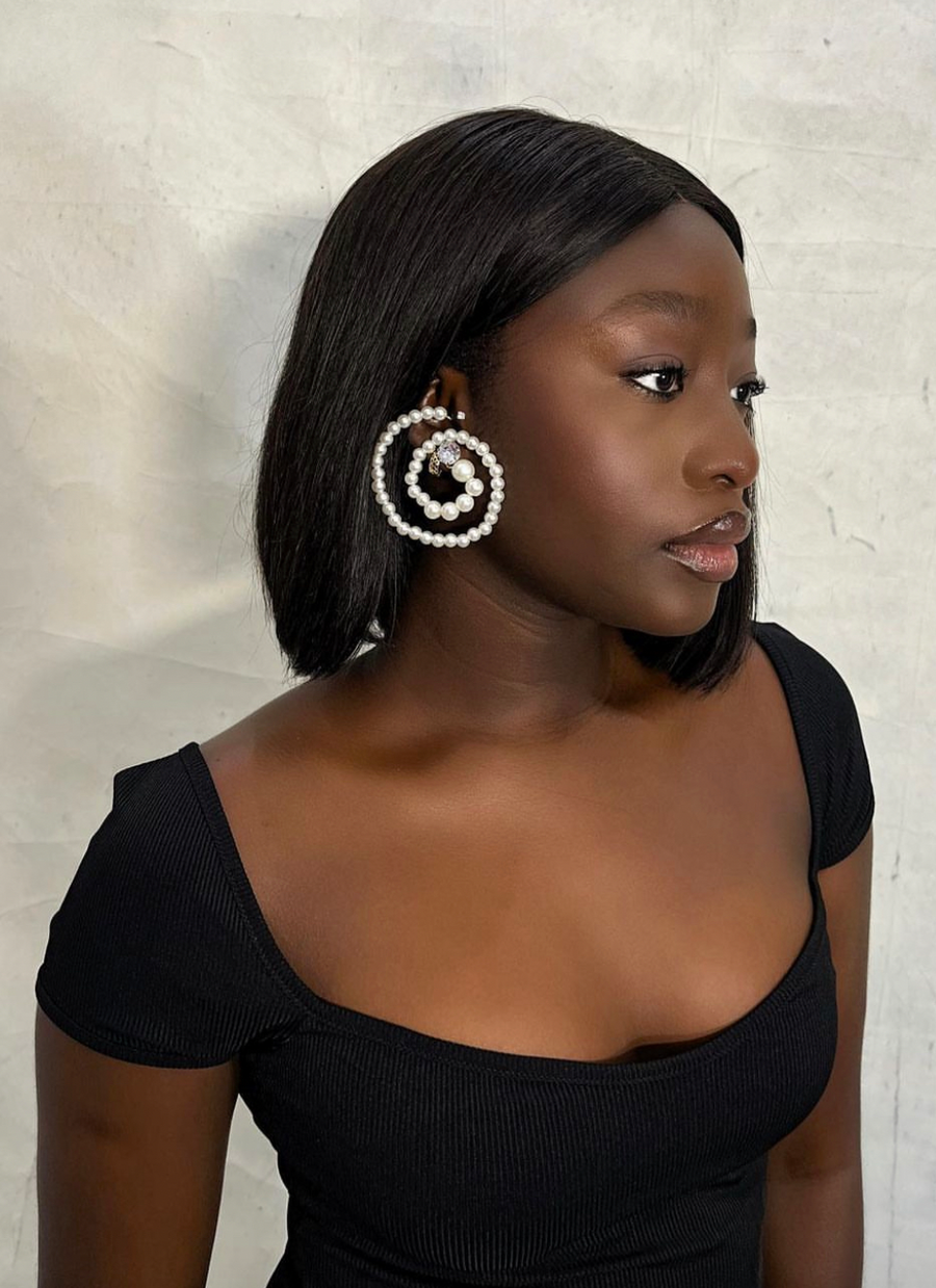 Mairachamp KIYA SPIRAL Pearl Hoop Earrings