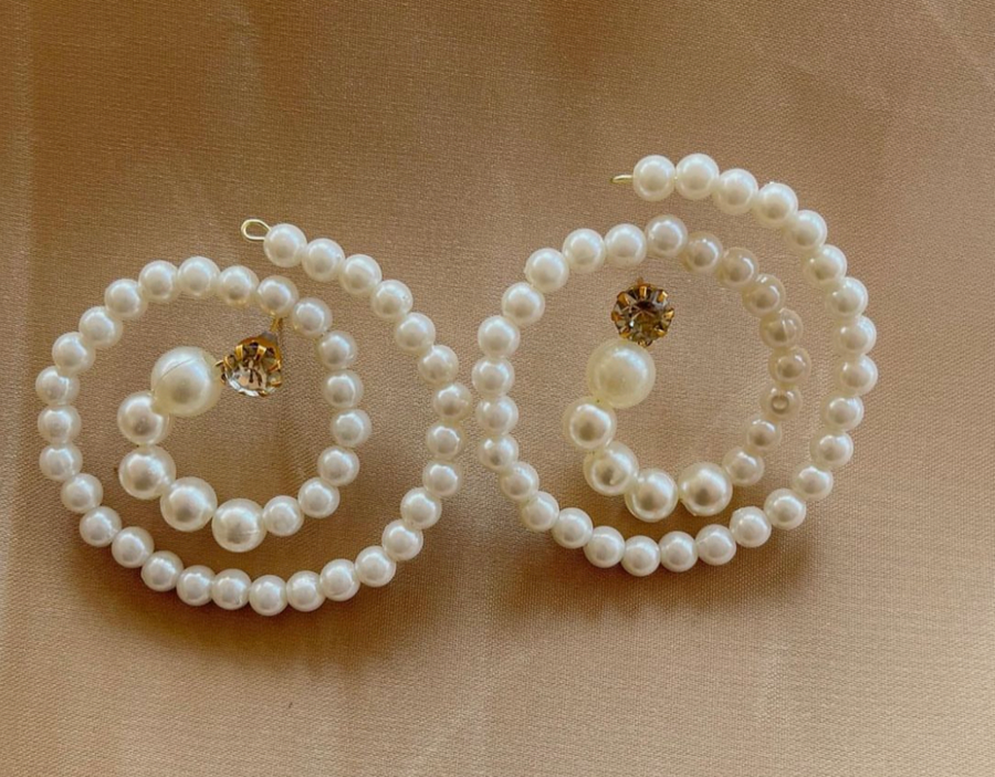 Mairachamp KIYA SPIRAL Pearl Hoop Earrings