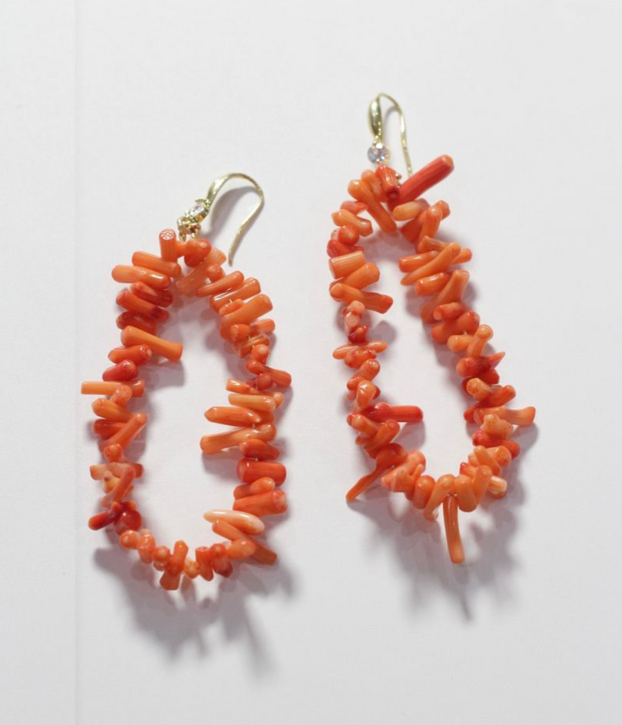 Mairachamp KUSO Coral Cluster Loop Earrings