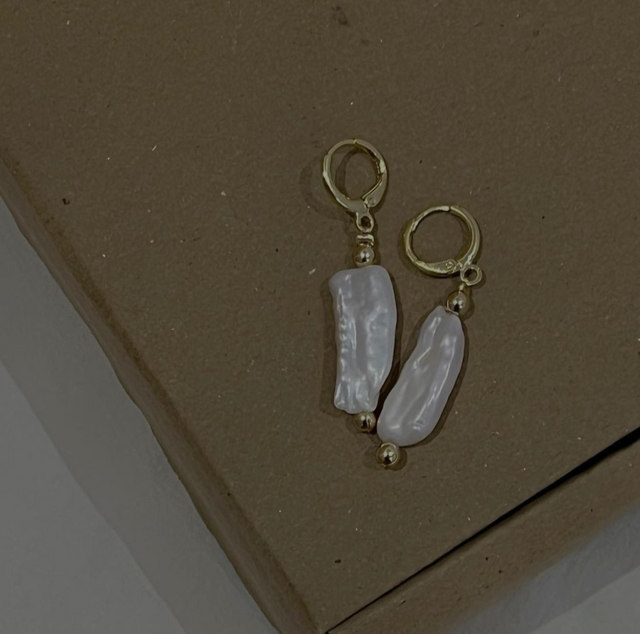 Mairachamp MAIRA Pearl Hoop Drop Earrings