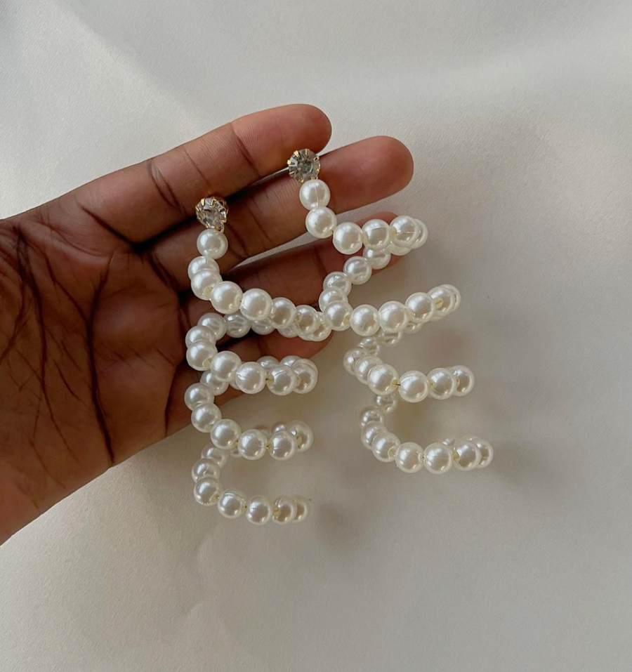 Mairachamp MARA Spiral Pearl Statement Earrings