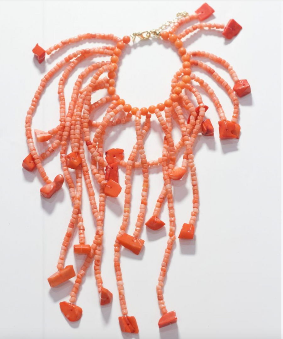 Mairachamp REKIYA Coral Fringe Necklace