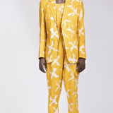 Cute-Saint Divinity Yellow Bird Print Blazer