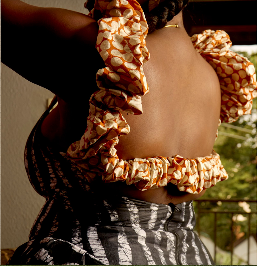 Sisè Black and white Adire dress