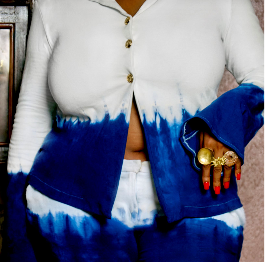 Sisè  Indigo Dip dyed Buttoned shirt