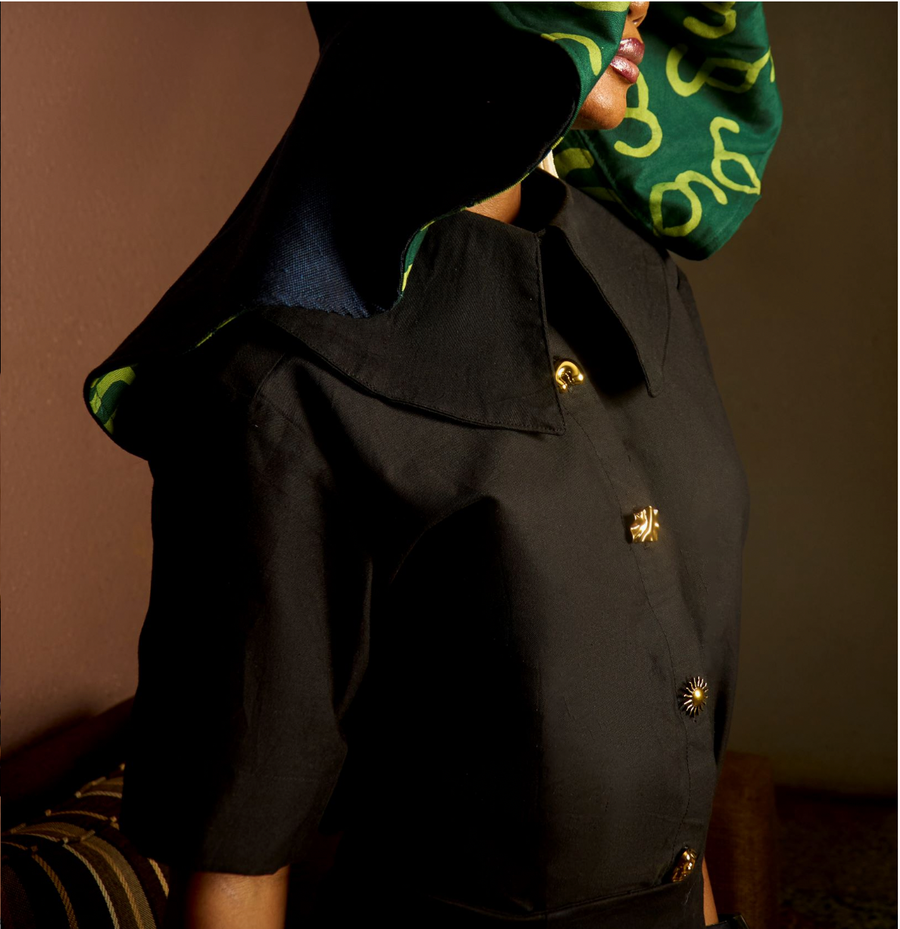 Sisè Exaggerated  Structured Collar Shirt