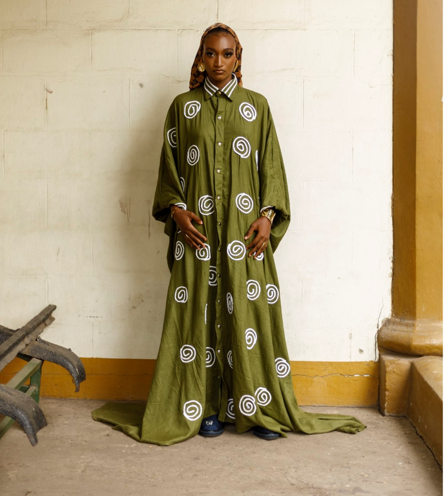 Cute-Saint Agbada Genderless Linen Long Dress
