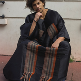 Cute-Saint Alapa Boubou Silk V Neck Long Tunic