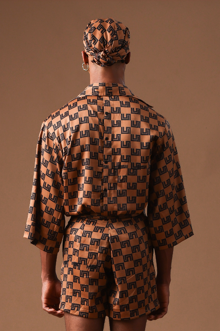 Cute-Saint Gbedu Silk Open Back Short 2 Piece Set