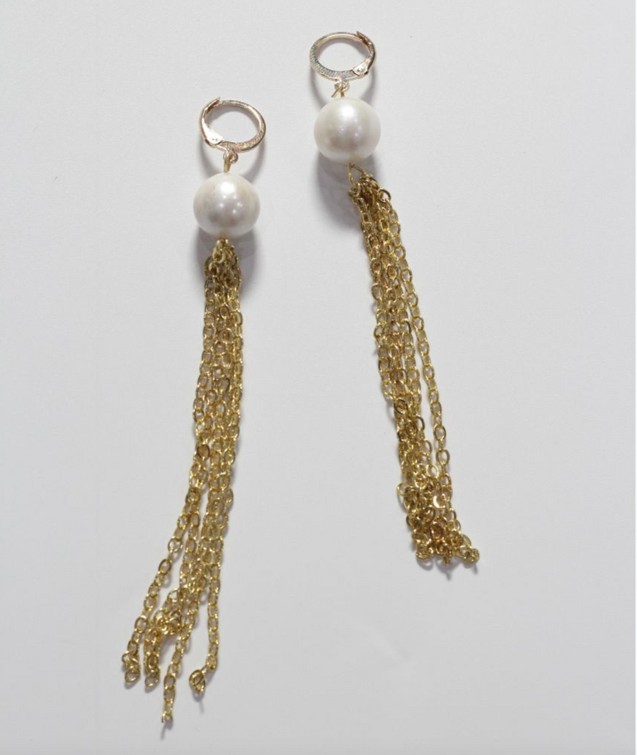 Mairachamp TOLA Golden Drape Pearl Earrings