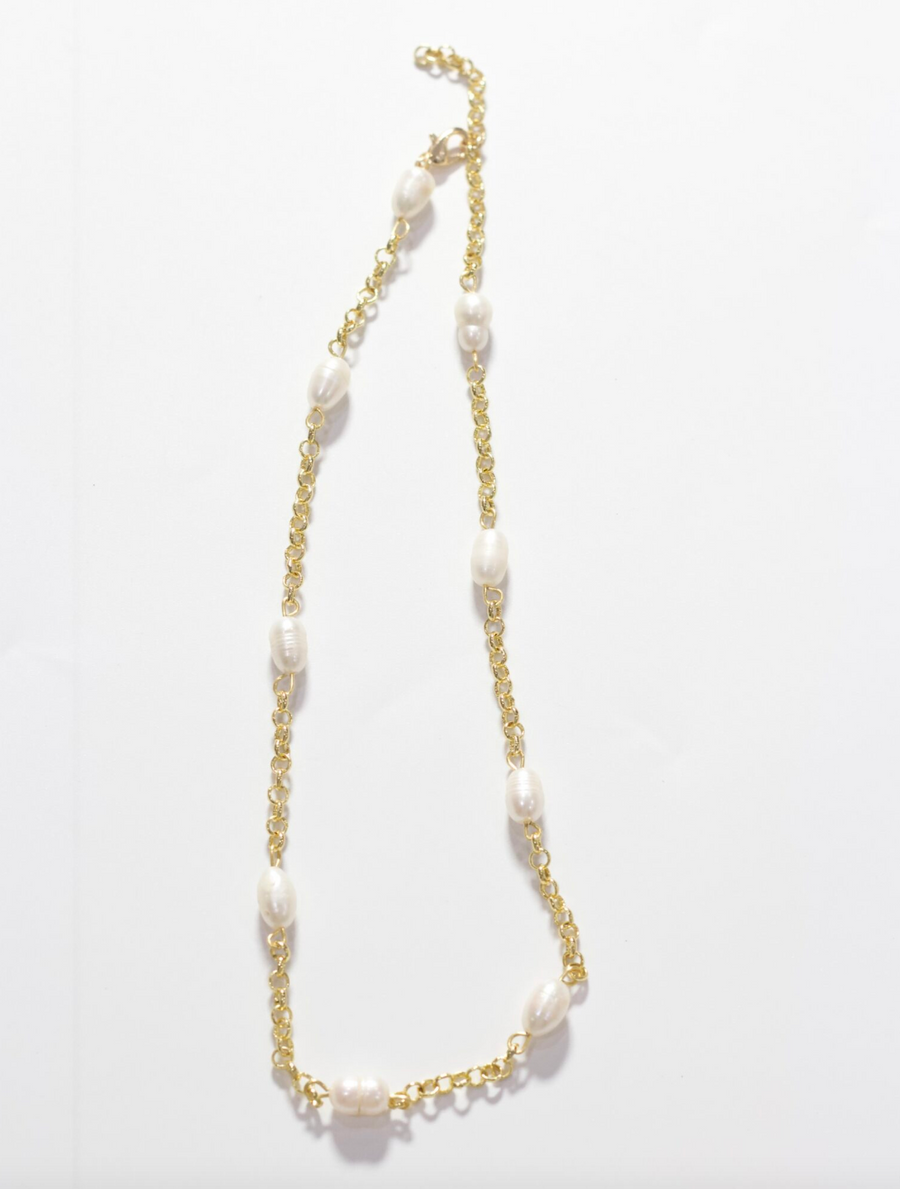 Mairachamp ZAYA Gold Chainlink Pearl Necklace