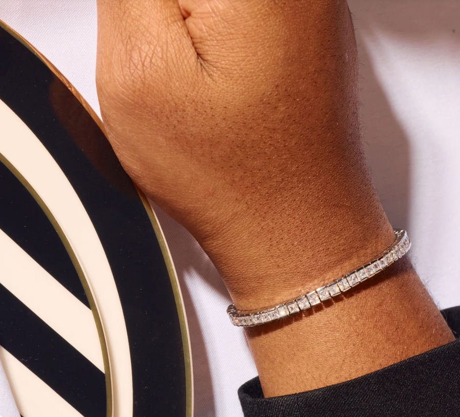 DOLA Ayọ̀fẹ́ Tennis Bracelet in Sterling Silver with Moissanite
