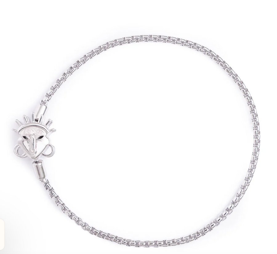 DOLA Sterling Silver Charm Bracelet with Mask Clasp