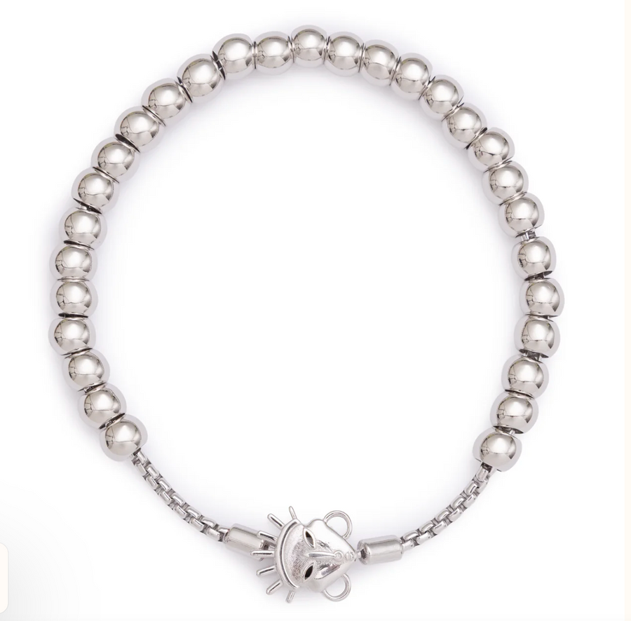 DOLA Sterling Silver Charm Bracelet with Mask Clasp