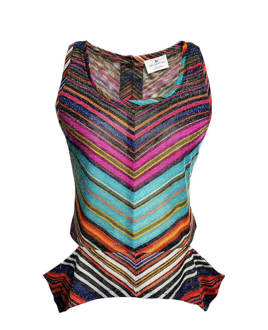 ER-ZU-MAH Kaleidoscope Drape Side Vest Top