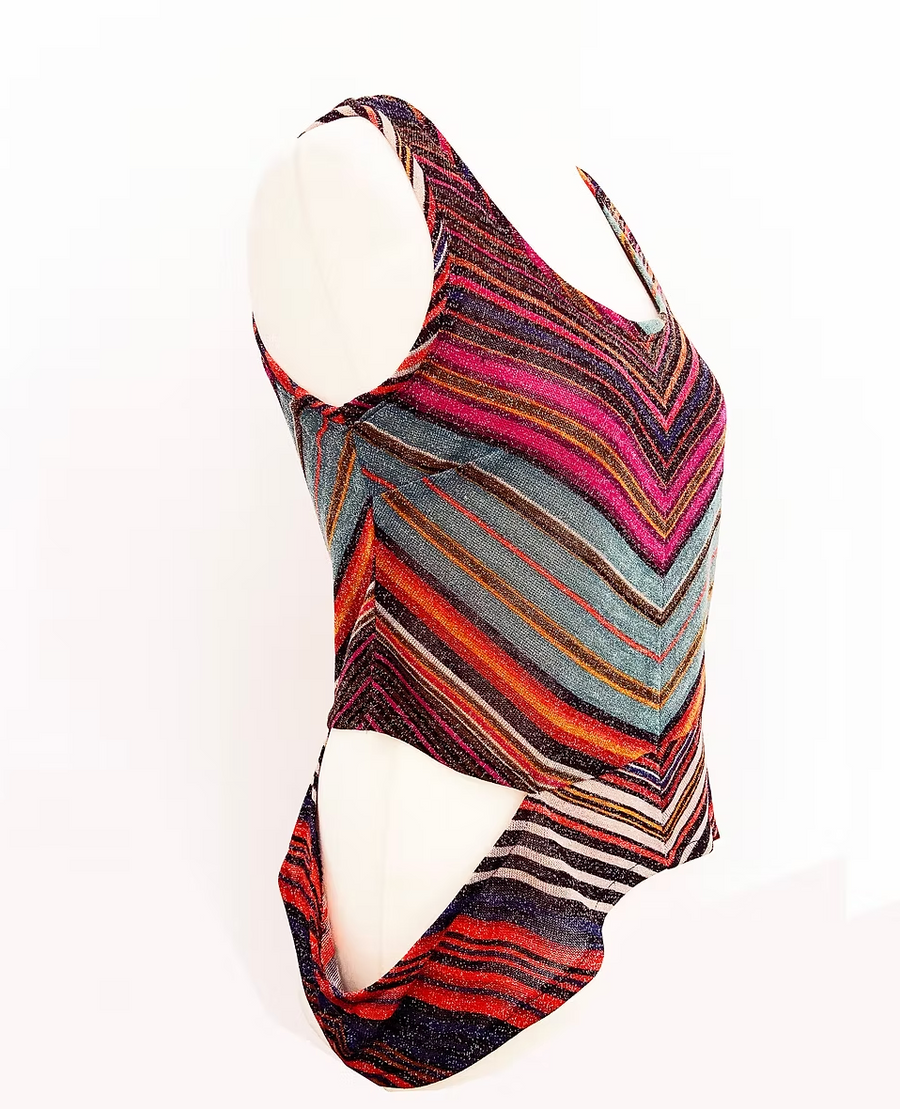 ER-ZU-MAH Kaleidoscope Drape Side Vest Top