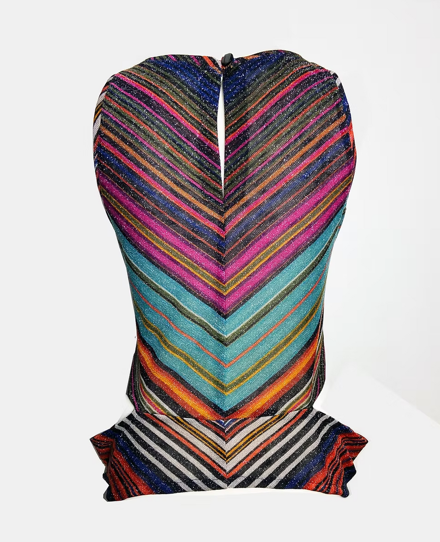 ER-ZU-MAH Kaleidoscope Drape Side Vest Top