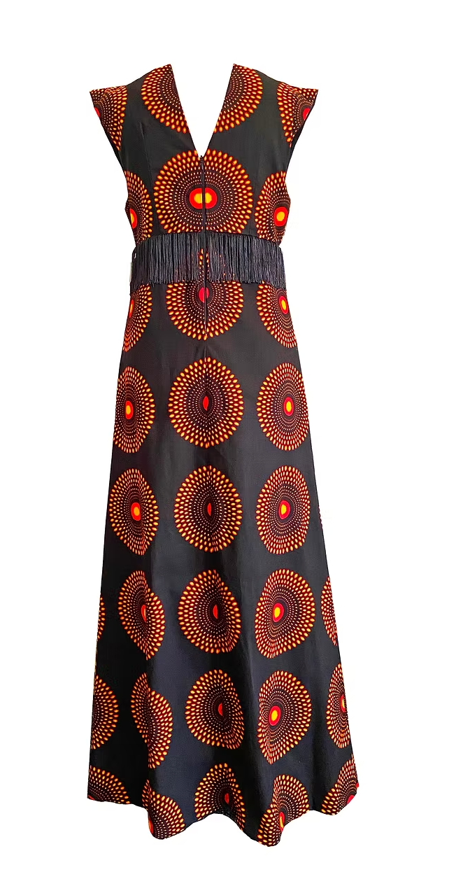 ER-ZU-MAH Mercy Cap Sleeve Fringed Maxi