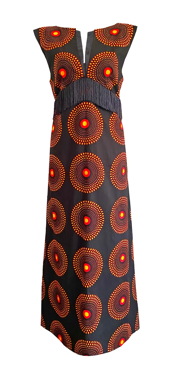 ER-ZU-MAH Mercy Cap Sleeve Fringed Maxi